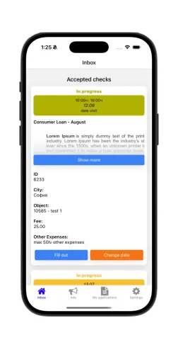 Mobile application screenshot