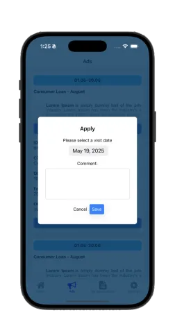 Mobile application screenshot
