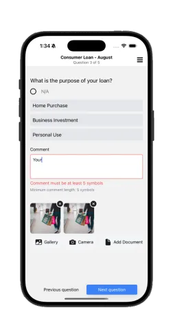 Mobile application screenshot